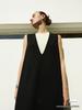 Nordic-Inspired Minimalist Acetate V-Neck Sleeveless Dress