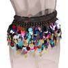 Belly Dance Hip Scarf Sequin Tassel Waist Belt Jazz Dance Hip Scarf With Dangling Sequins Indian Dance Performance Clothing