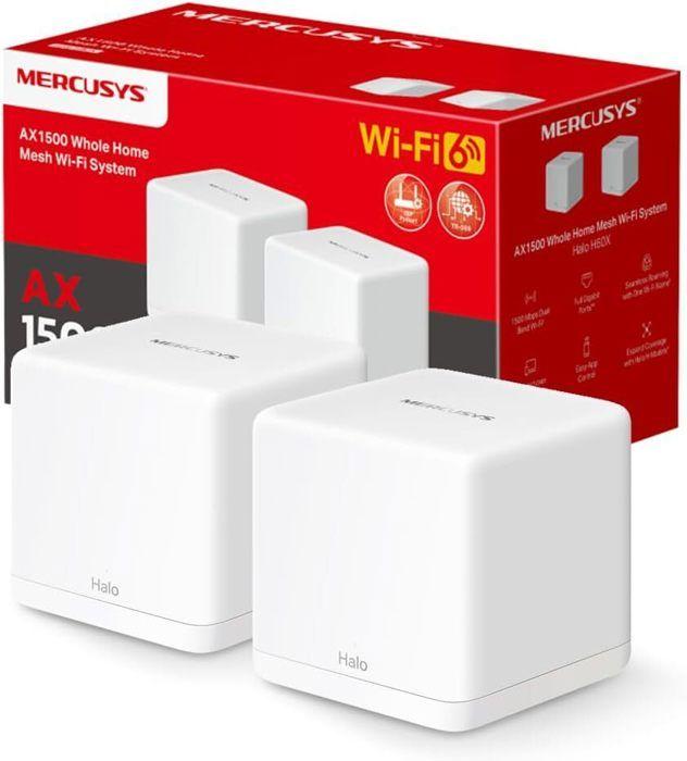 Système Wi-Fi 6 Mesh - Mercusys - Halo H60X - 2 Unités - 1500 Mbit/s - Bi-bande 350 M²