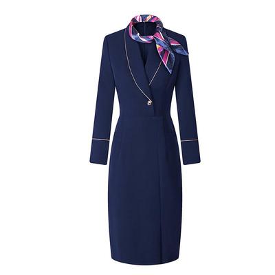 Elegantes V-Ausschnitt Professionelles Midi-Kleid