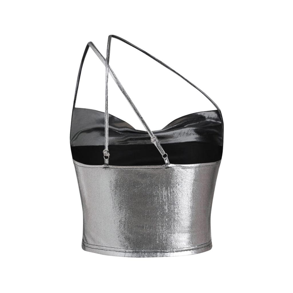 Women's Going Out Cropped Tops Sexy Spaghetti Straps Camisole V Neck Camisole Shirt Solid Color Camisole