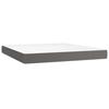 Box Spring Bed with Mattress Gray 160 x 200 cm Faux Leather