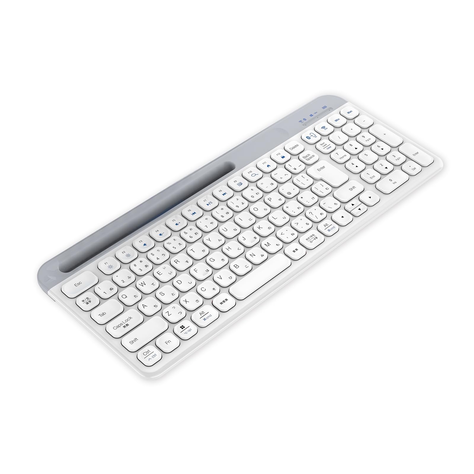 

Popbloom Ultra Thin Wireless Easy to White Keyboard, Built-in Stand, Wireless, Multi-Device, Laptop, Tablet, Desktop, Smartphone, Win/Mac,
