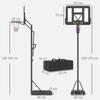 Basketball Stand, Height-Adjustable Hoop Height 235-305 cm, Fillable Base with Wheels, Black
