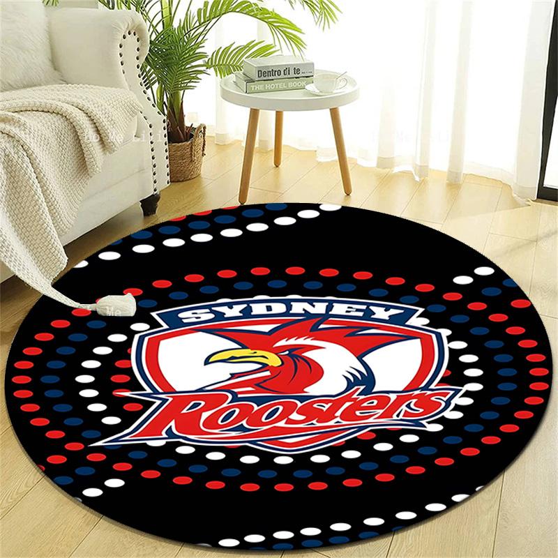 1 Stück Fußballmannschaft (23) Design Bedruckter Bereich Runder Teppich für Schlafzimmer Wohnzimmer Heimdekoration Teppiche Matte Rutschfeste Matte Teppich für das Bett