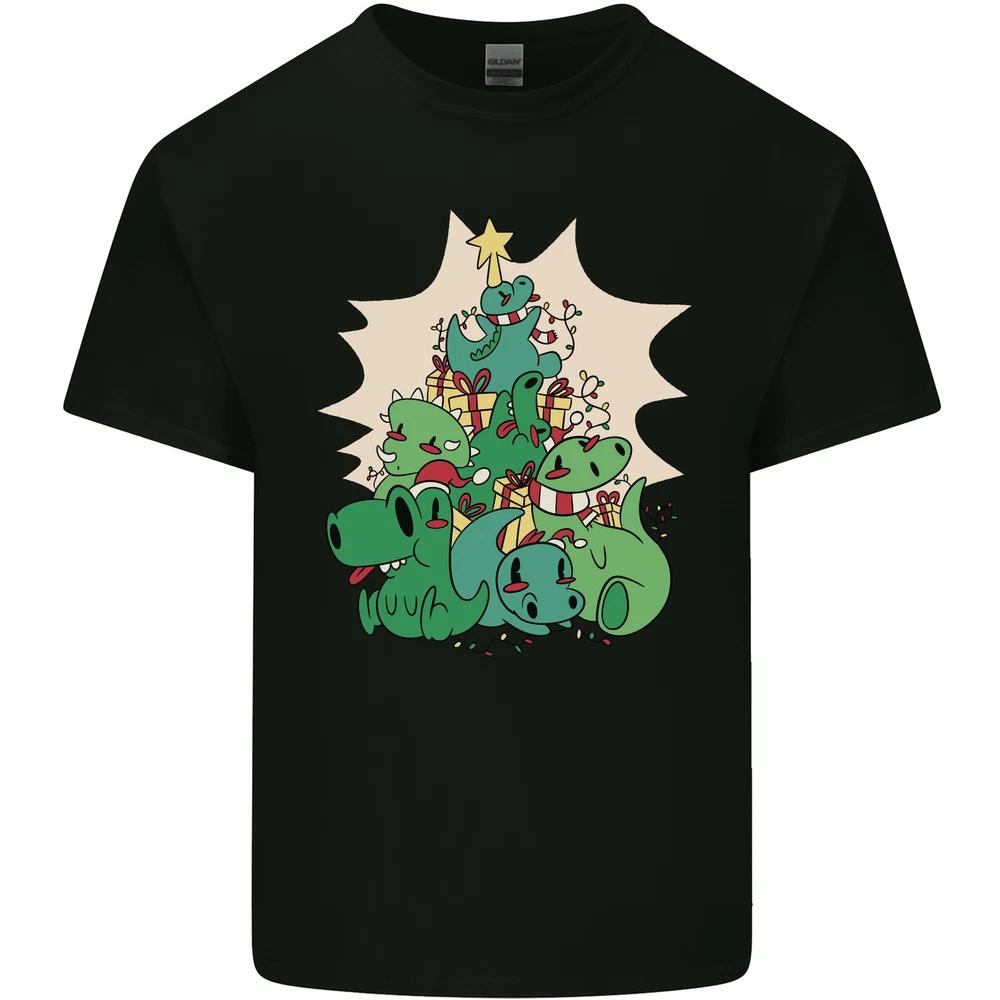 Christmas Dinosaur Xmas Tree TRex Funny Unisexs Light Cotton TShirt S