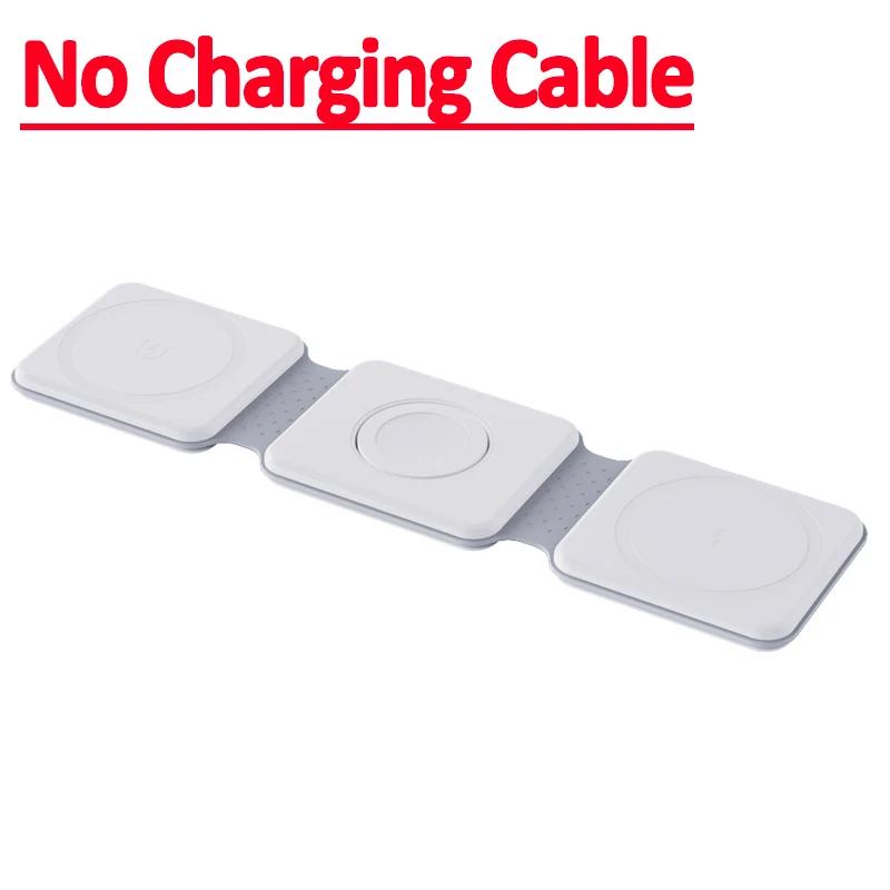 

Магнитная беспроводная зарядная подставка Macsafe складная для iPhone 16 15 14 13 12 Pro Max iWatch 8 7 AirPods 3 в 1 быстрая зарядная док-станция