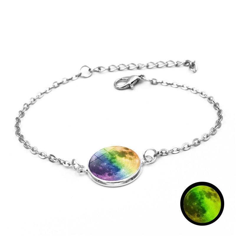 Glowing Solar Unique System Bracelet Fashionable Handcrafted Leather Moon Jewelry