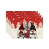 Christmas Table Placemat Linen Print Home Table Living Room Heat Insulation Placemat