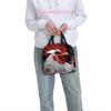 1pc Elegant Thermal Insulated Bag - Red Rooster & Pearl Design, Non-Food Contact Thermal Insulation for Hot/Cold - Portable Reus