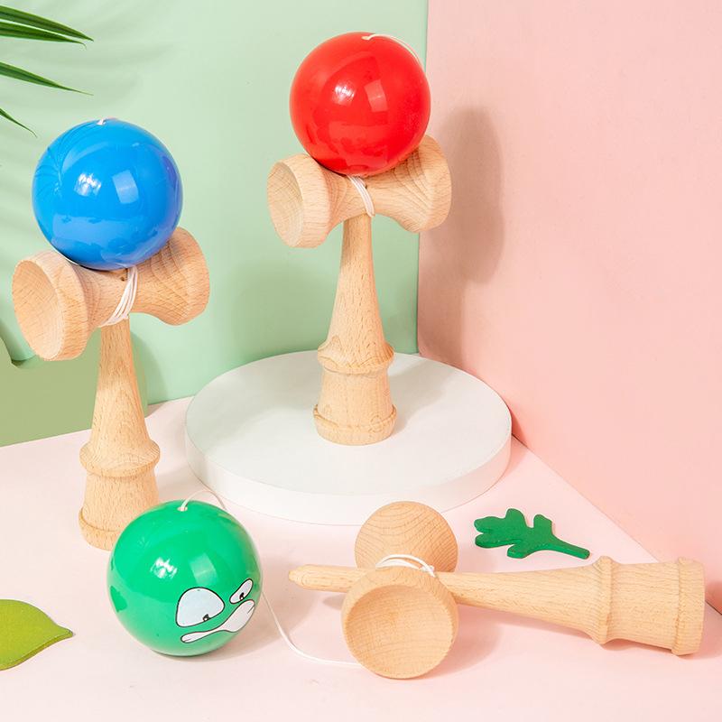 Crack Painted Kendama Toy Outdoor Fitness Balls Train Eye-hand Coordination for Children Adults Outdoor Fun Juggling Sports Ball