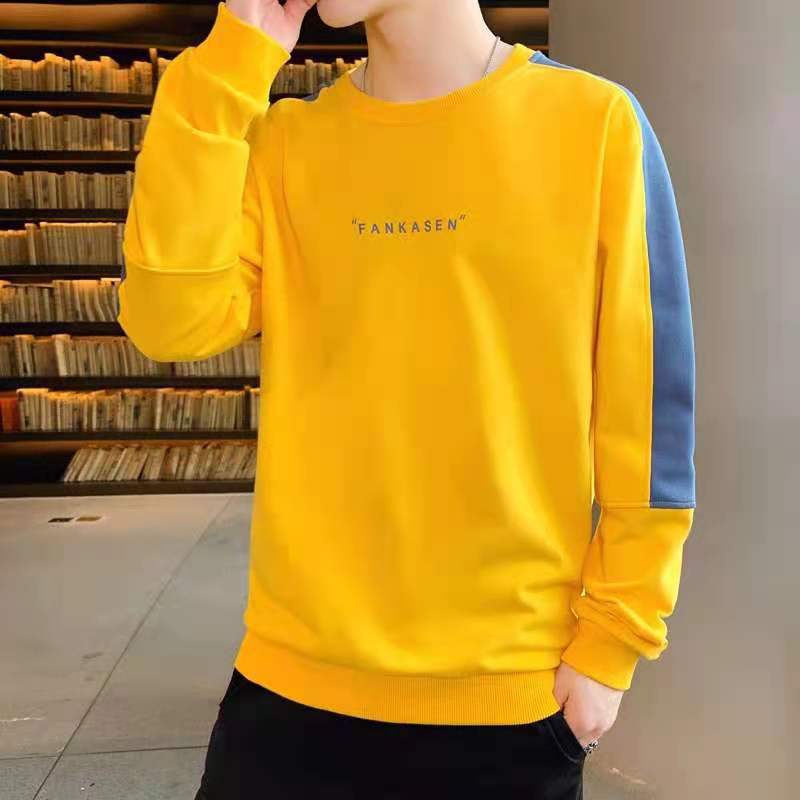 New Style Sweater Men'S Spring And Autumn Men'S Long Sleeved T-Shirt Pullover Round Neck Casual Bottoming Shirt Youth Trend Men'S Top