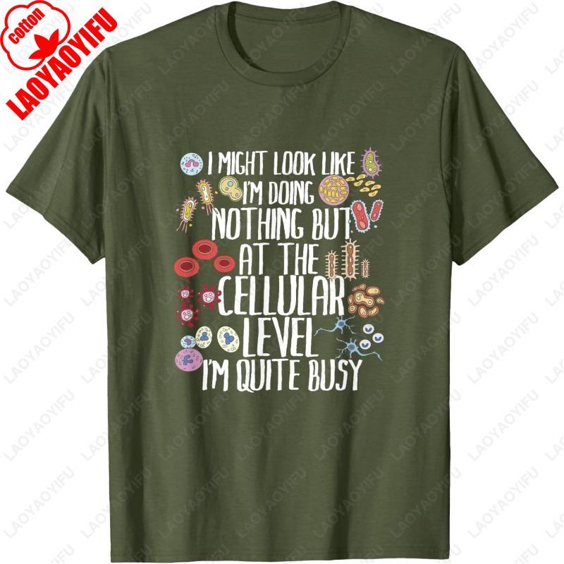 

Men Women Funny High Quality Cotton Clothes Biology Microbiology Teacher Cellular Botany Molecule TShirt Letters Trend Cool Tops 4XL