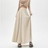 Women's Black High Waist Ice Silk Wide-Leg Skirt Pants