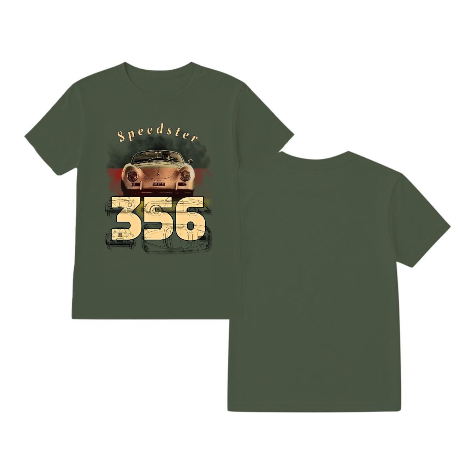 Vintage 356 Speedster T-Shirt – Classic German Sports Car Tee XL