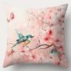 4Pcs Serene Nature Pillowcase Set - Butterfly, Peach Blossom & Bird Designs | Soft Polyester, Zippered, Machine Washable | Ideal