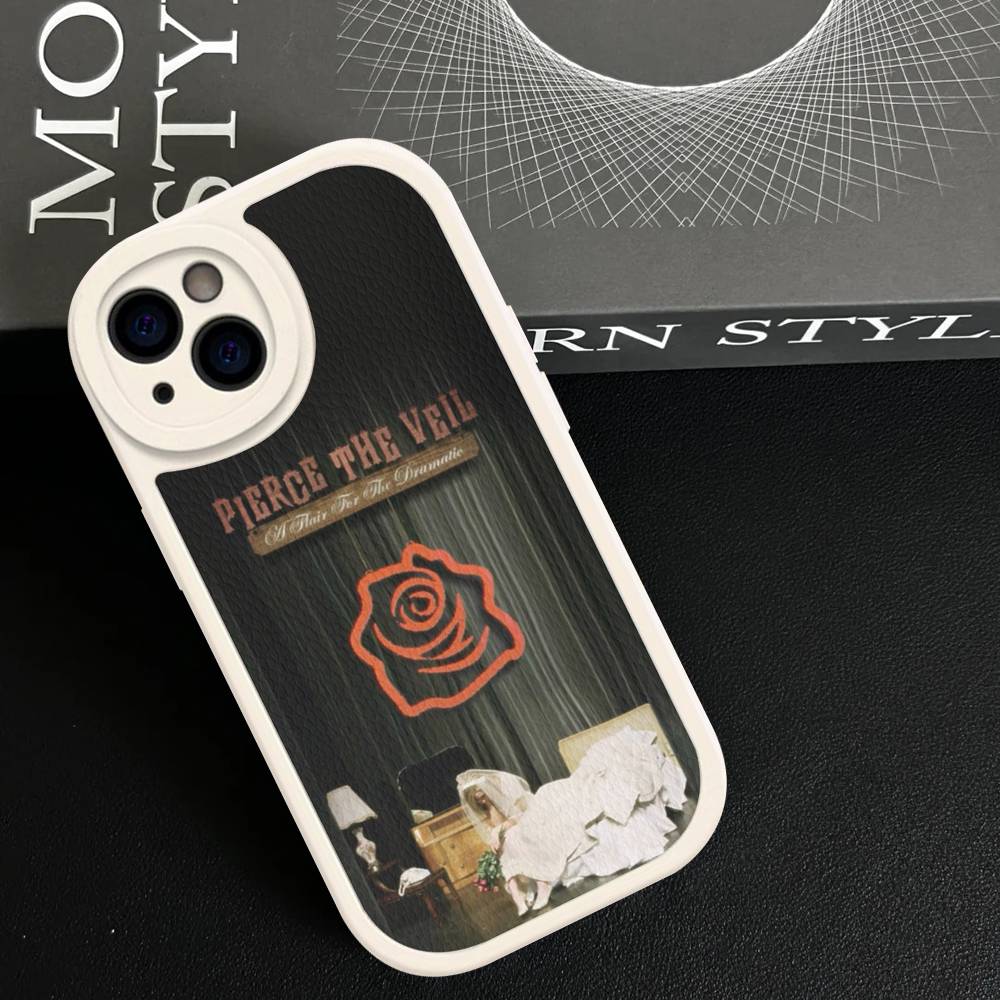 Custodia per Telefono P-Pierce The Veil Band per iPhone 16 15 14 13 12 11 Pro Max Plus Copertura in Pelle Antiurto