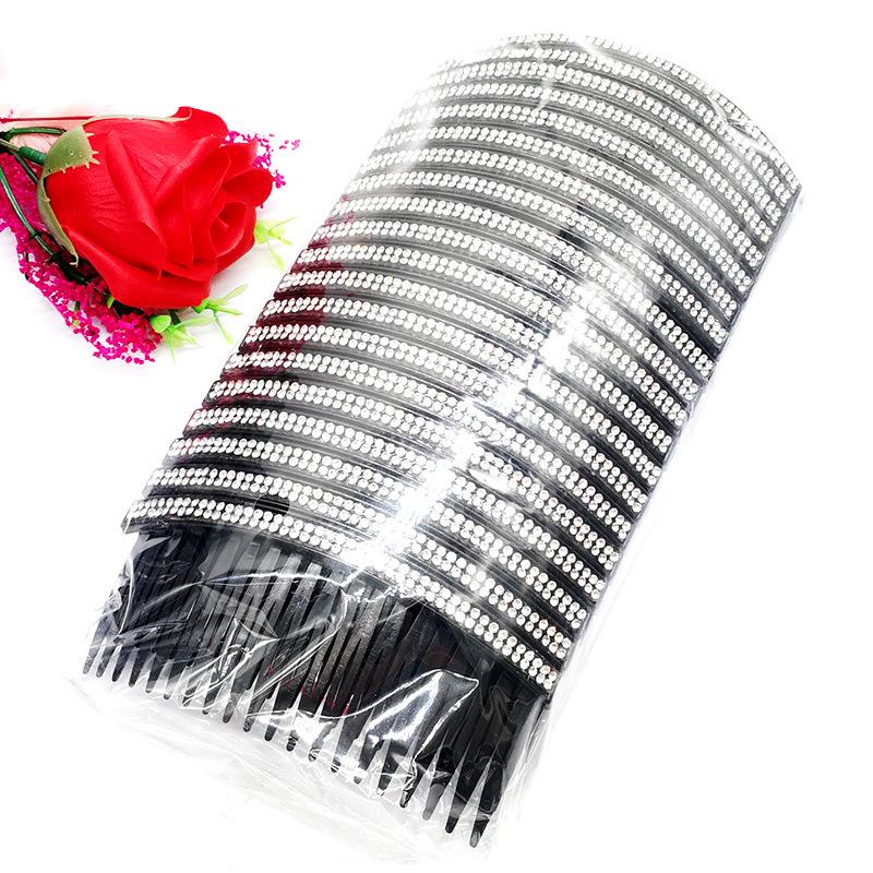 Shiny Multi-Tooth Hair Styling Comb with Color Diamond Hairband