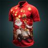 Christmas Santa Claus Polo Shirt For Men 3D Print Casual Short Sleeve Outdoor Daily Wear Golf Shirts Mens Button Tee Clothes