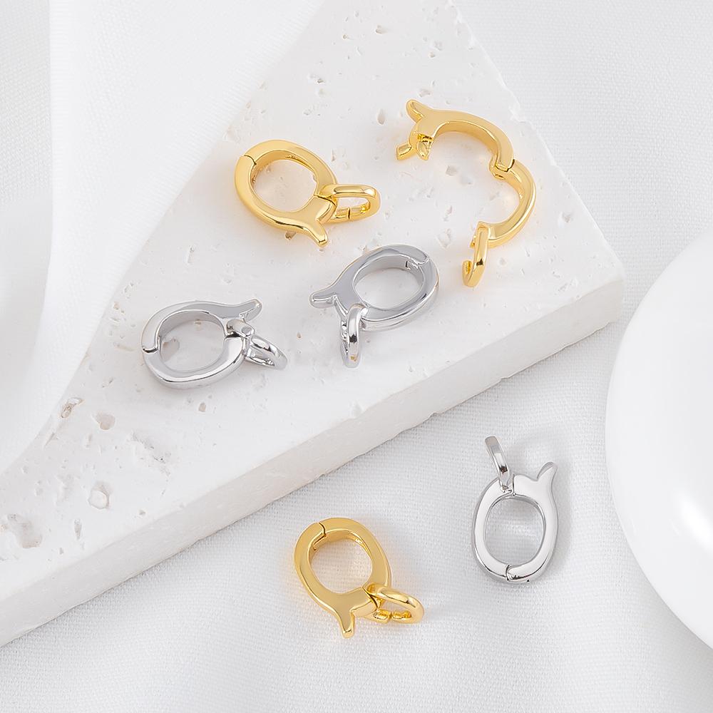 2pcs 18K Gold Plated Brass Enhancer Pendant Bail Connector Jewelry Making Bail Necklace Bracelet Component DIY Findings Supplies