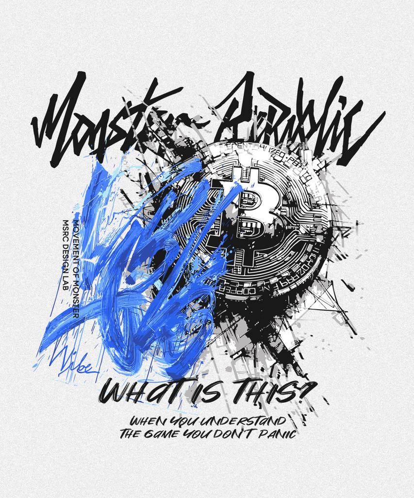 MONSTER REPUBLIC Bitcoin Vibe Vivid Blue T-Shirt White