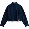 Calvin Klein Minimalist Solid Color Short Denim Jacket Women jackets Dark-Blue J222706