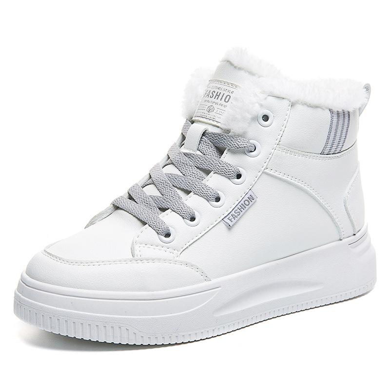 2025 new winter high-top thick baseplate shoes non-slip, wear-resistant and warm casual shoes women's velvet thickened cotton shoes