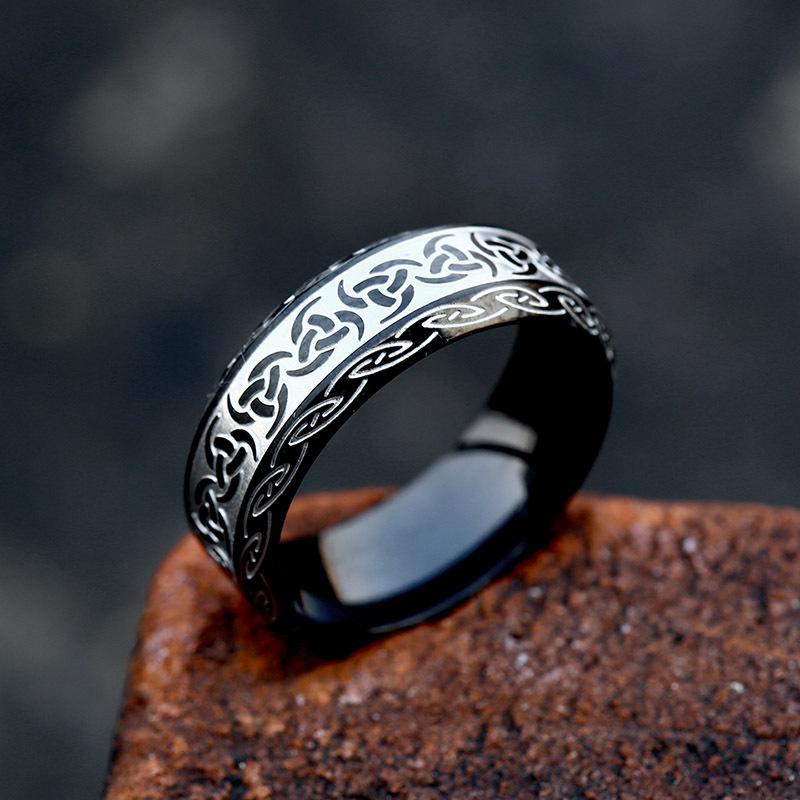Vintage Silver Viking Rune Rings for Men Women Nordic Odin Amulet Stainless Steel Fashion Jewelry Simple Norse Style