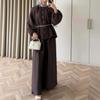 Cross-border European and American Women's Clothing 2026 Amazon Sexy Casual Belt Button Cardigan Top Fashion Wide-leg Pants