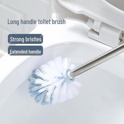 Italian Style Stainless Steel Toilet Brush Set with Straight Handle