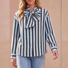 Camicia a maniche lunghe a righe da donna con vestibilità ampia - Blusa casual autunnale per l'uso quotidiano