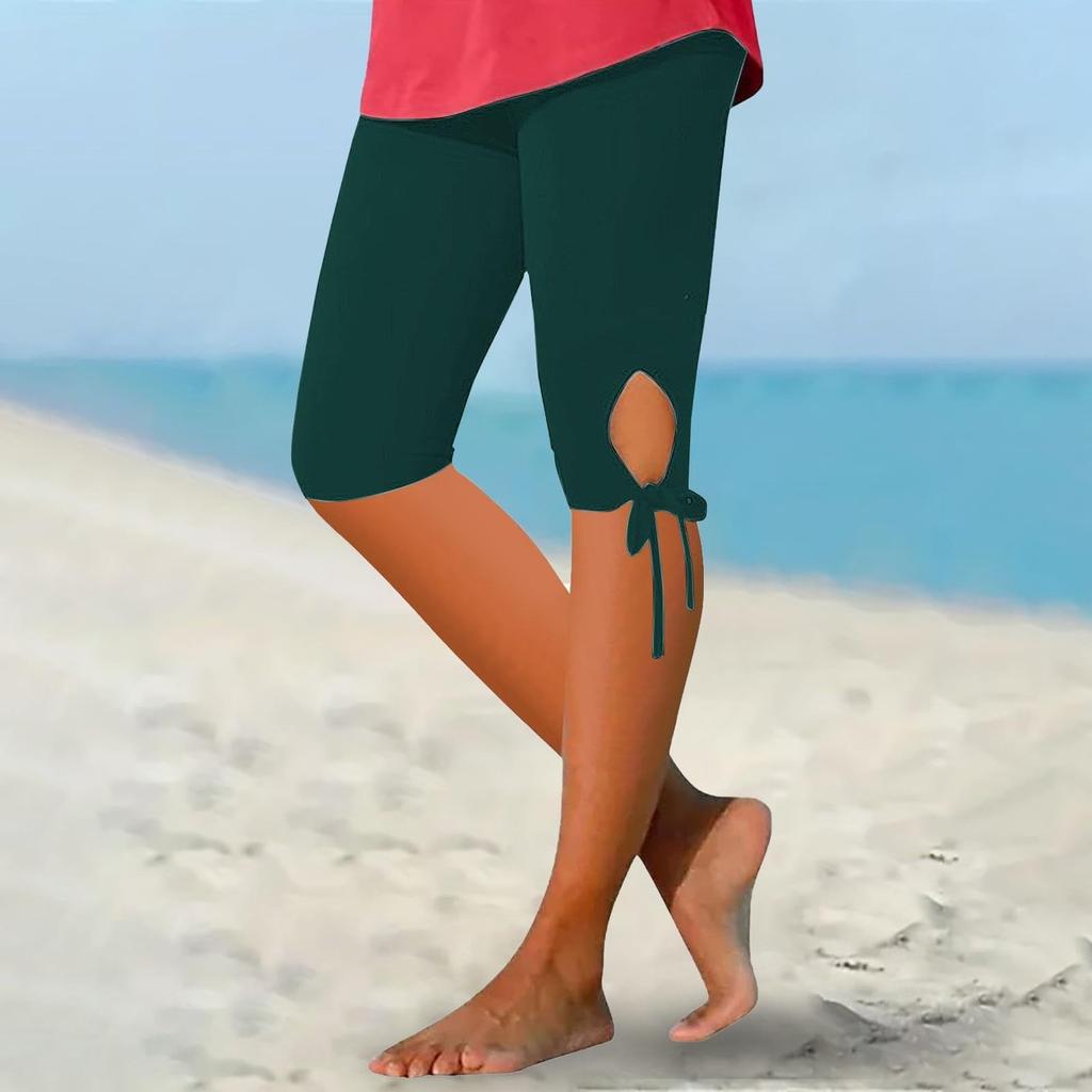 Women's Casual Leggings, Breathable Capris, Color Yoga Pants