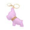 Bulldog Dog Keychain Accessory PU Leather Dog Lover Keyring Backpack Decoration for Pet Lovers and Car Enthusiasts