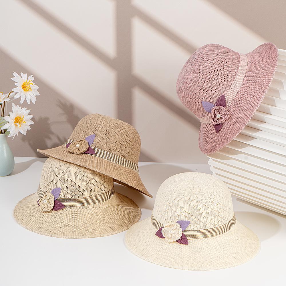 Straw hat women's outdoor travel sunscreen hat bucket hat basin hat elegant versatile women's sun hat breathable adult