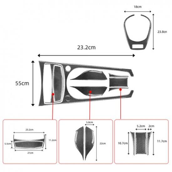 Set Carbon Fiber Manual Gear Shift Panel Cover Sticker For BMW E85 Z4 2003-2008