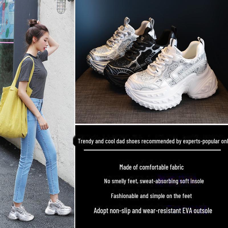 SJN9131-63 Women's Thick-Soled Height-Boosting Sneakers - Fall 2024 Casual Sports Shoes