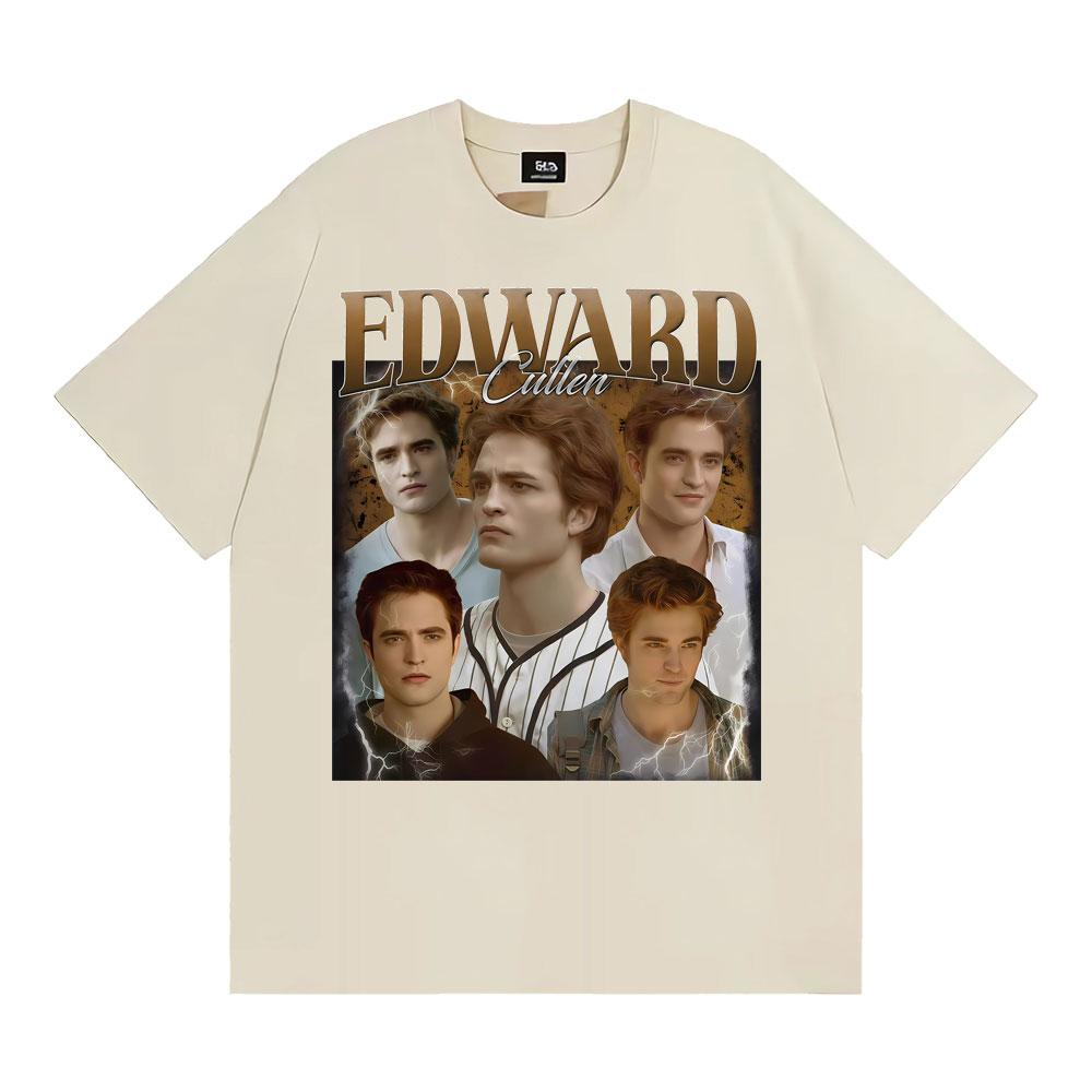 Edward Cullen Vintage Funny Graphic T-shirt Men Women Classic Fashion Hip Hop Short Sleeve T Shirts Casual Loose Cotton T-shirts