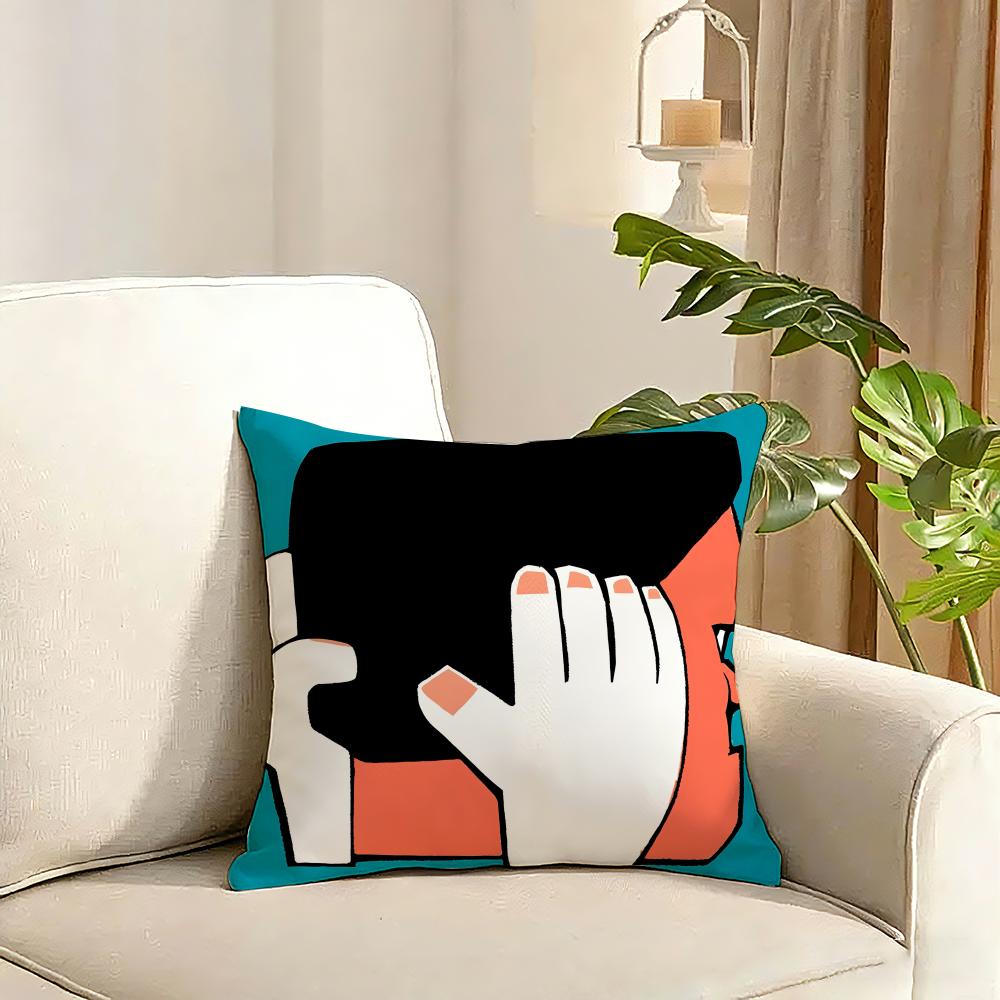 In a Frame Creative and Interesting Cushion Cover Reversible Plush Pillow Cover Soft Fluffy Home Decor for Sofa Bedroom
