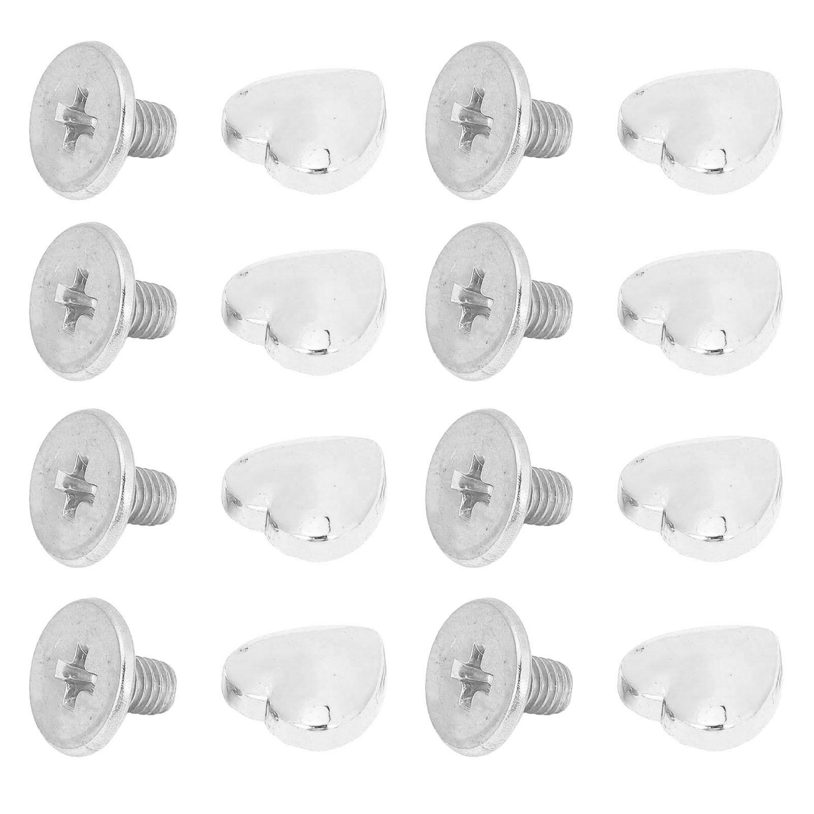 20 Stuks Hartvormige Klinknagels 8mm Zinklegering Hart Klinknagels met PH Schroeven voor Riemen Tassen Hoeden Kleding zilver