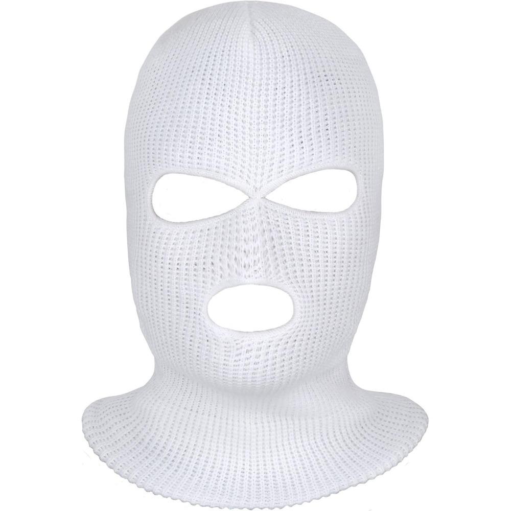 3-Hole Knitted Full Face Cover Ski Mask, Adult Winter Balaclava Warm Knit Full Face Mask for Outdoor Sports