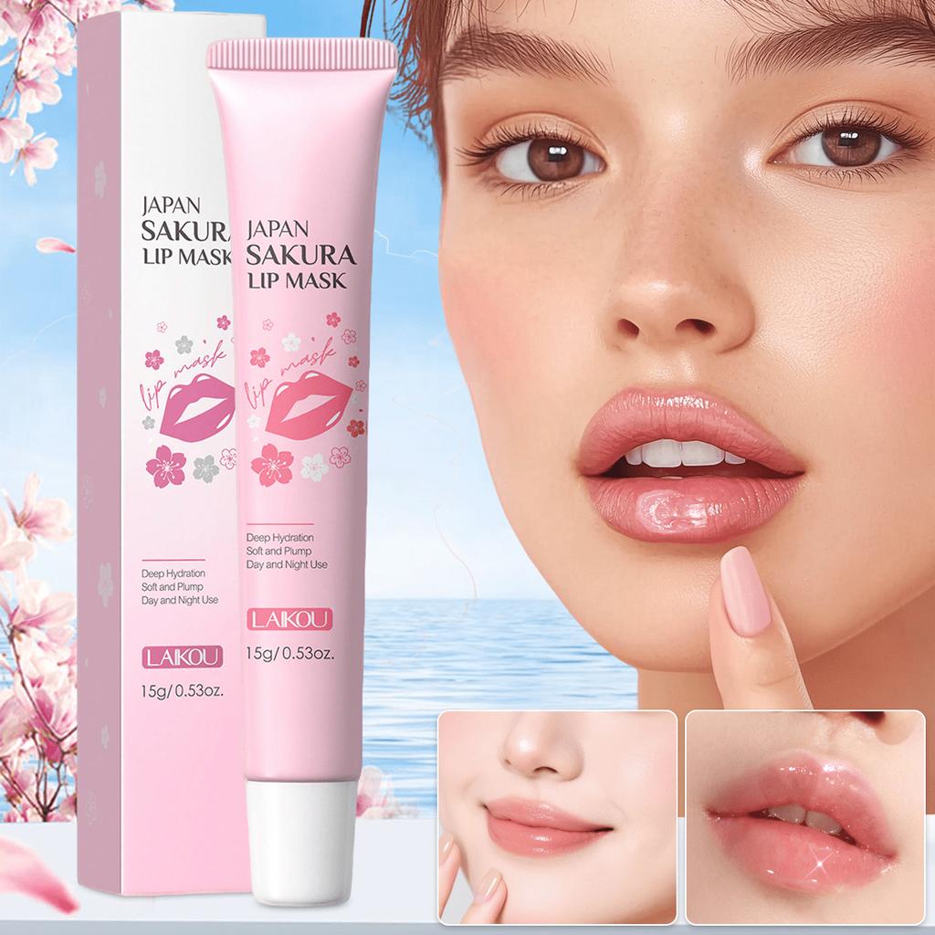 Sakura Lip Mask,prevent peeling and cracking. Moisturizing and hydrating. Brighten lip skin tone. reduces lip lines,