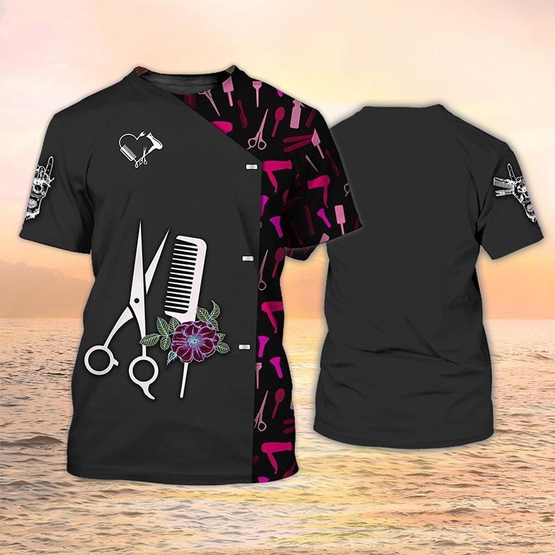 New Barber Hairdresser 3D Print T-shirts Women Uniform Streetwear Workwear T Shirt Harajuku Oversized Tops Tees Unisex Clothing