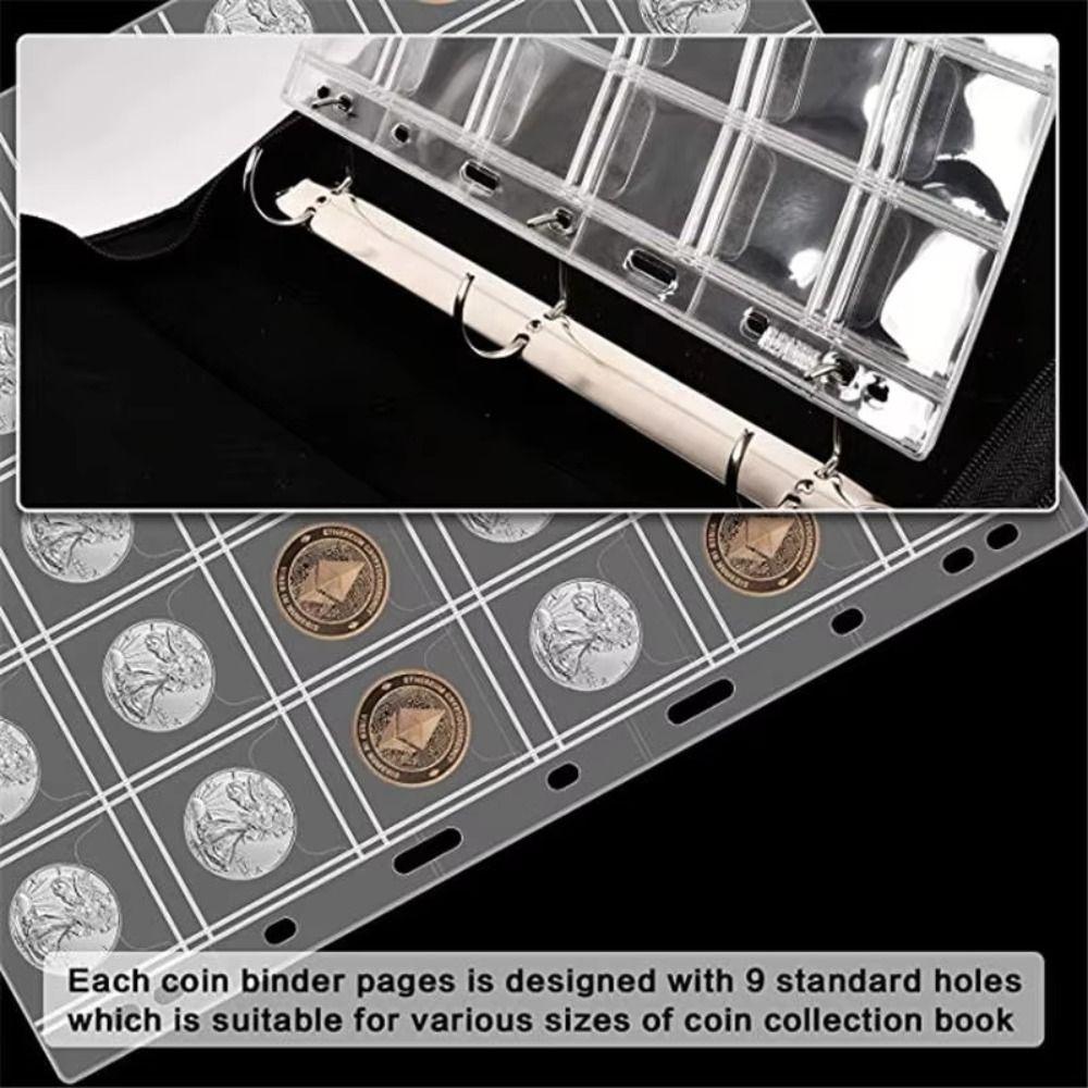 Transparent Inside Pages Coin Album Page PVC Badge Protector  for Coins&Badge