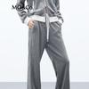 MO&Co. Velour-Feel High-Waist Straight Leg Sweatpants