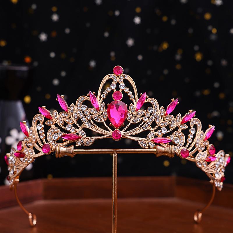 1pc Bridal Crown Tiara Alloy Black Vintage Baroque Rhinestone Crystal Wedding Dress Accessories Performance Hair Accessories