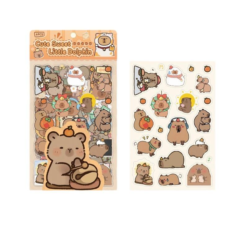 Cute Capybara Stickers: Children's Journal Decor, Water Cup DIY Cartoon Stickers