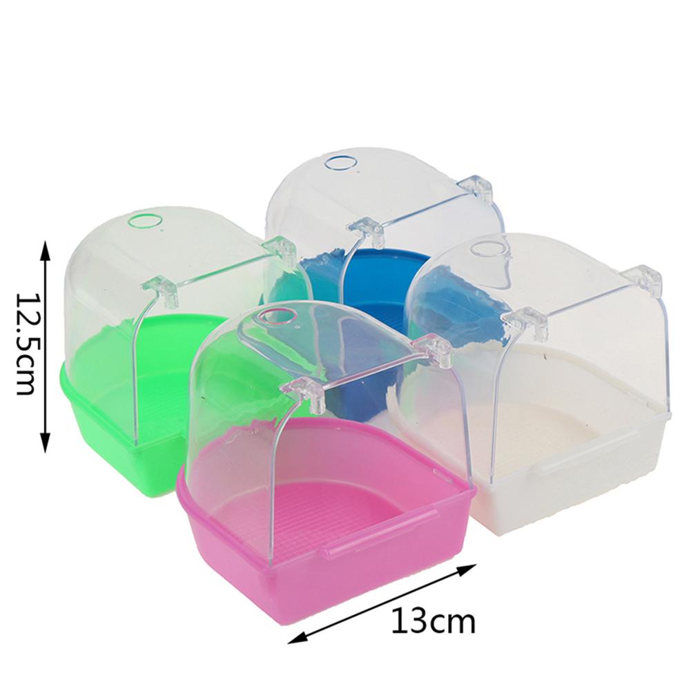 Plastic Bird Bath Bird Shower Parrot Bath Hanging Bird Cage Mirror Basin Bird Water Bath Pet Bird Bowl Pet Bird Bath Supplies
