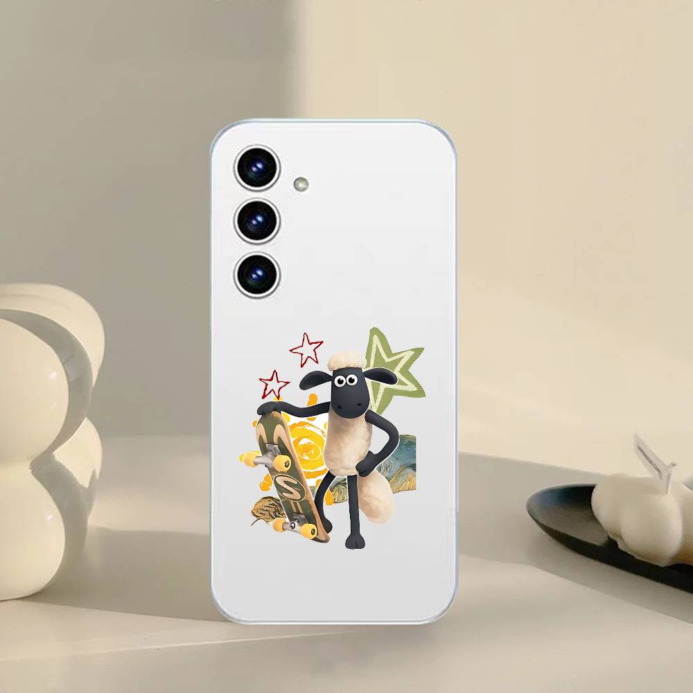 

P-shaY-un The She-epI Phone Case For Samsung Galaxy A52 A12 A51 S21 Edge S22ULTRA S23 S24 S20LITE Plus Ultra Transparent Cover S205G