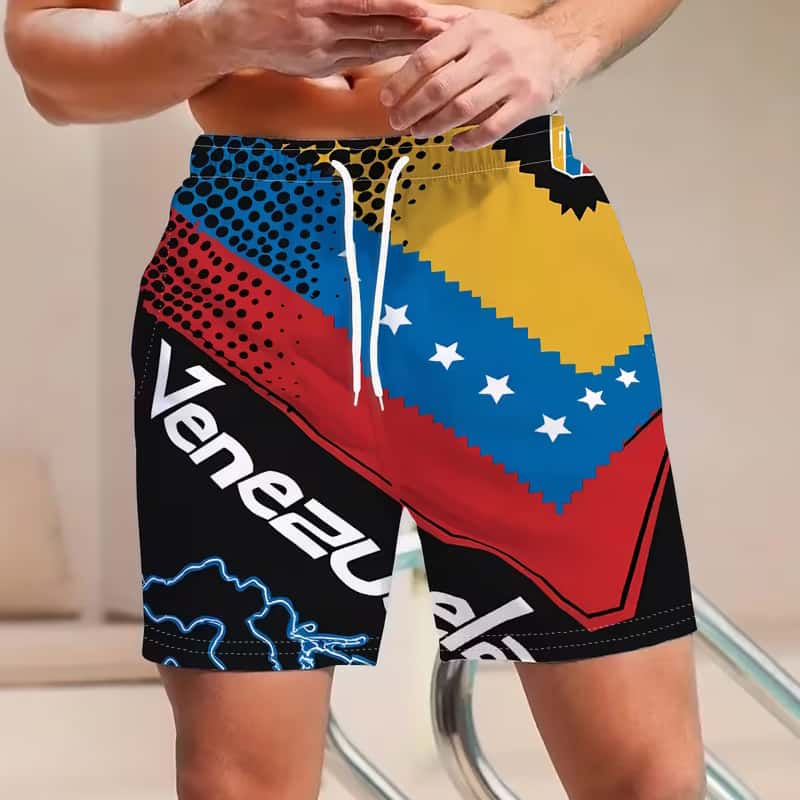 

Men s contrasting color shorts with drawstring, summer outdoor casual and trendy shorts S