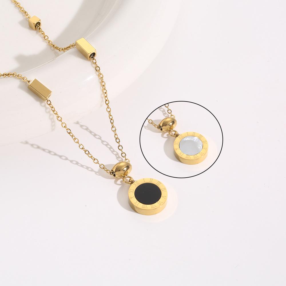 Elegant 18K Plated Titanium Steel Cross Necklace for Women - Light Luxury Clavicle Chain That Resists Fading